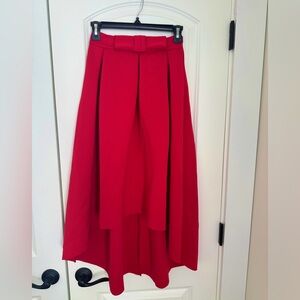 ASOS DESIGN red midi scuba prom skirt with bow front size 0